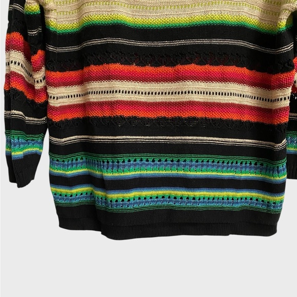 Lauren Ralph Lauren Multicolor Striped Open Knit Sweater Women's Size M Preppy - Picture 7 of 16